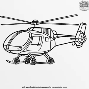 Helicopter with Small Wheels Coloring Pages