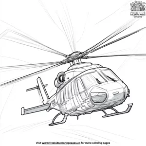 Helicopter with Wings Spread Out Coloring Pages