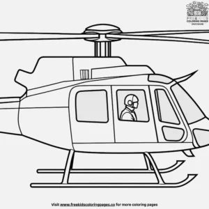 Helicopter with a Pilot Inside Coloring Pages