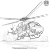 Helicopter on a Rescue Mission Coloring Pages