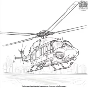 Helicopter on a Rescue Mission Coloring Pages