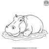 Hippo in a Mud Bath Coloring Pages