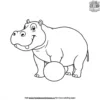 Hippo with a Ball Coloring Pages