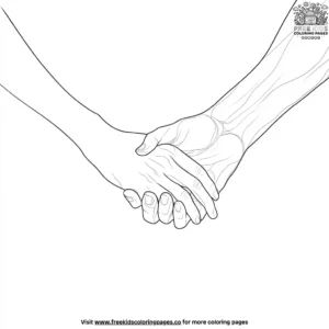 Holding Hands Coloring Pages