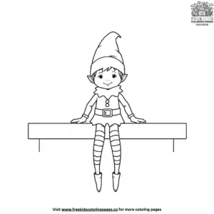 Holiday Elf Doll on a Shelf Coloring Pages