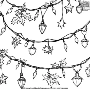 Holiday Lights Winter Coloring Pages