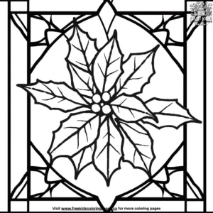 Holly Stained Glass Coloring Pages