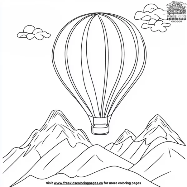 Hot air balloon ride coloring pages