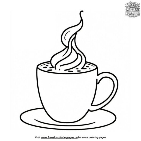 Hot chocolate mug for cold days coloring pages