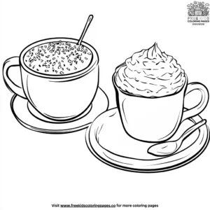 Hot Chocolate and Coffee Coloring Pages