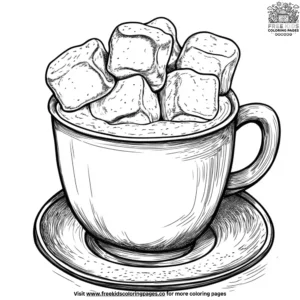 Hot Cocoa and Marshmallows Coloring Pages