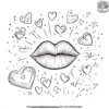 Hugs and Kisses Coloring Pages