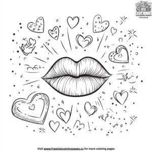 Hugs and Kisses Coloring Pages