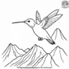 Hummingbird Over Mountain Coloring Pages