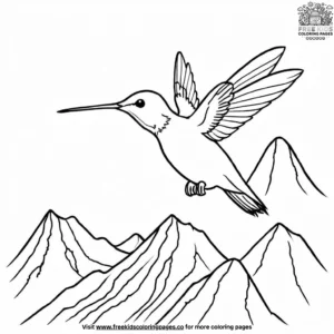 Hummingbird Over Mountain Coloring Pages