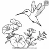 Hummingbird With Morning Glory Pages