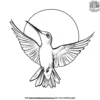 Hummingbird at Sunset Coloring Pages