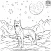 Husky Howling at the Moon Coloring Pages