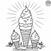 Ice Cream Cone on a Hot Day Coloring Pages