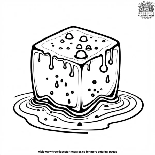 Ice cube melting coloring pages