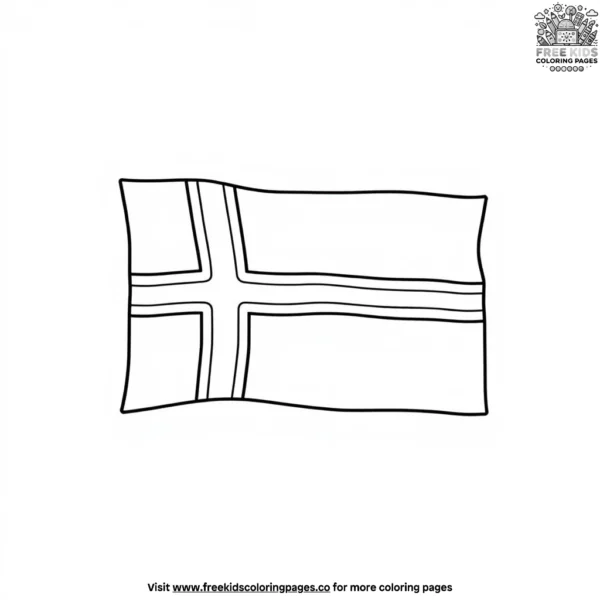 Iceland flag coloring pages