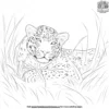 Jaguar Lying in Grass Coloring Pages