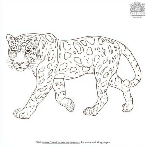 Jaguar paws in motion coloring pages