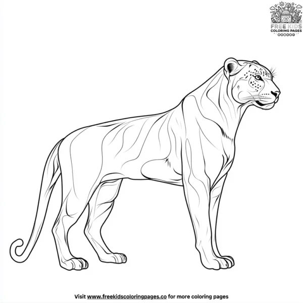 Jaguar silhouette coloring pages