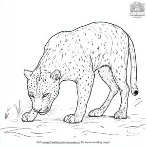 Jaguar sniffing the ground coloring pages