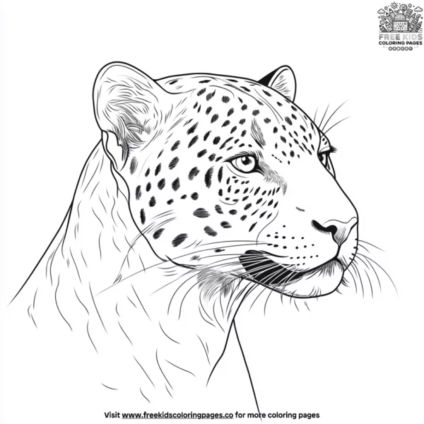 Jaguar snout profile coloring pages