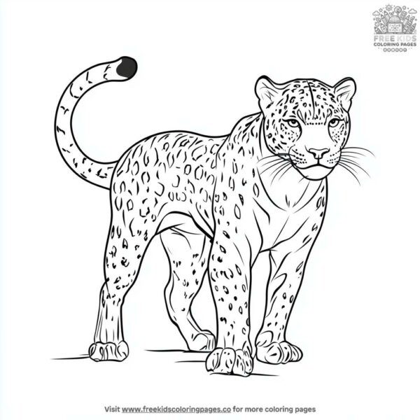 Jaguar tail flicking coloring pages