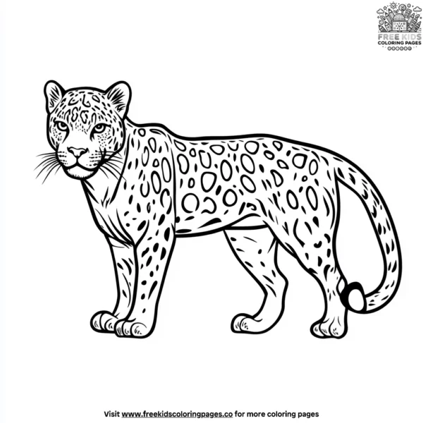 Jaguar with spots coloring pages