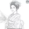 Japanese Princess in a Kimono Coloring Pages