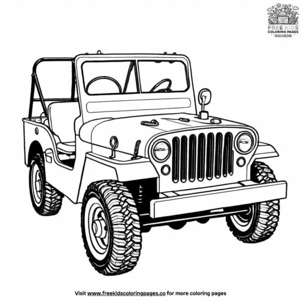 Jeep without a roof coloring pages