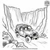 Jeep in a Canyon Coloring Pages