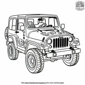 Jeep with Stickers Coloring Pages