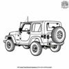 Jeep with a Huge Spare Tire Coloring Pages