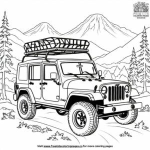 Jeep with a Roof Rack Coloring Pages