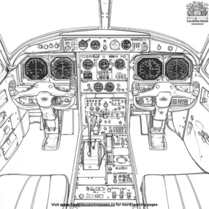 Jet Cockpit Instrument Panel Coloring Pages