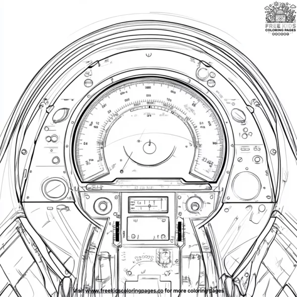 Jet speedometer coloring pages