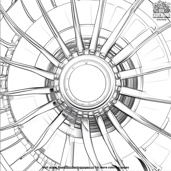 Jet turbine blade coloring pages