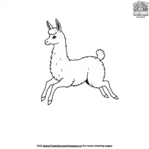 Jumping Llama Coloring Pages