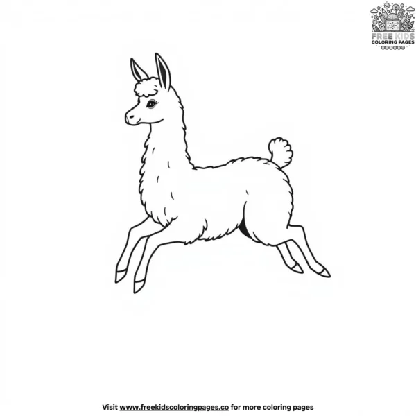 Jumping llama coloring pages