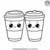 Kawaii Coffee Cups Coloring Pages