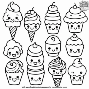 Kawaii Treat Coloring Pages