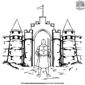 Knight at a Castle Gate Coloring Pages