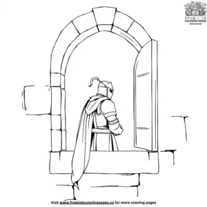 Knight at a Tower Window Coloring Pages