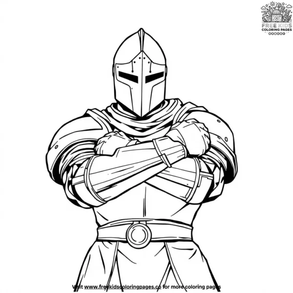 Knight with gauntlets coloring pages