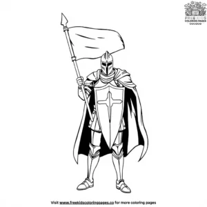 Knight with a Banner Coloring Pages