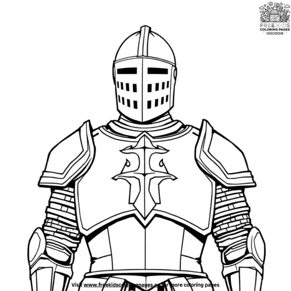 Knight with a breastplate coloring pages